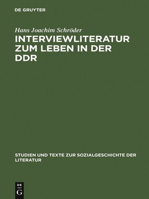 cover image of Interviewliteratur zum Leben in der DDR